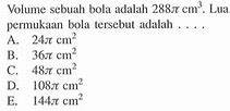 Volume Sebuah Bola Adalah 388